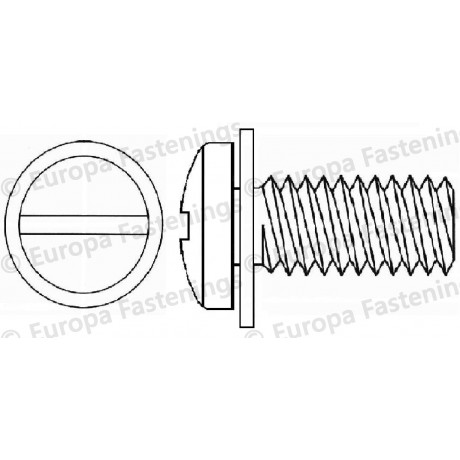 Sems Screw Pan (Din 7985) Slotted c/w Plain (Din 6902A) Washer