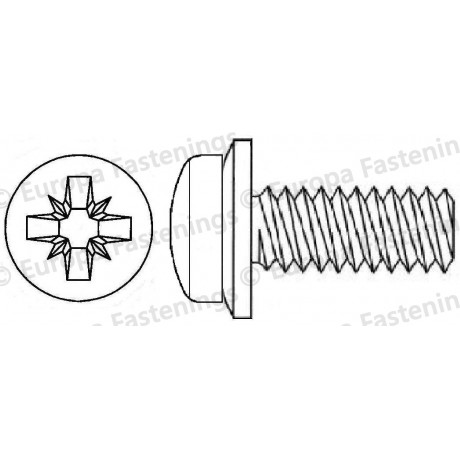 Sems Screw Pan (Din 7985) Pozi c/w Conical Spring (Din 6908) Washer
