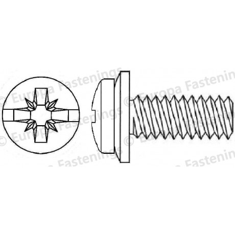 Sems Screw Pan (Din 7985) Pozi/Slot Combi c/w Conical Spring (Din 6908) Washer