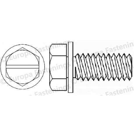 Sems Screw Hex Head (Din 933) Slotted c/w Plain (Din 6902A) Washer