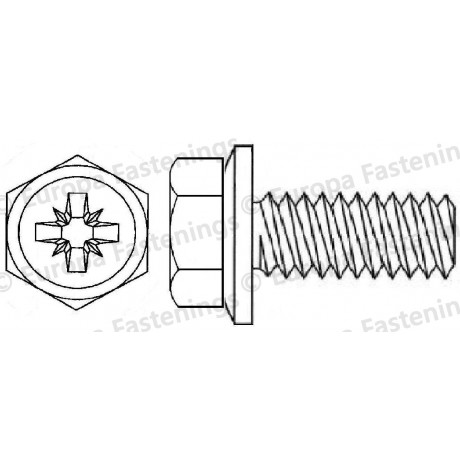 Sems Screw Hex Head (Din 933) Pozi c/w Conical Spring (Din 6908) Washer